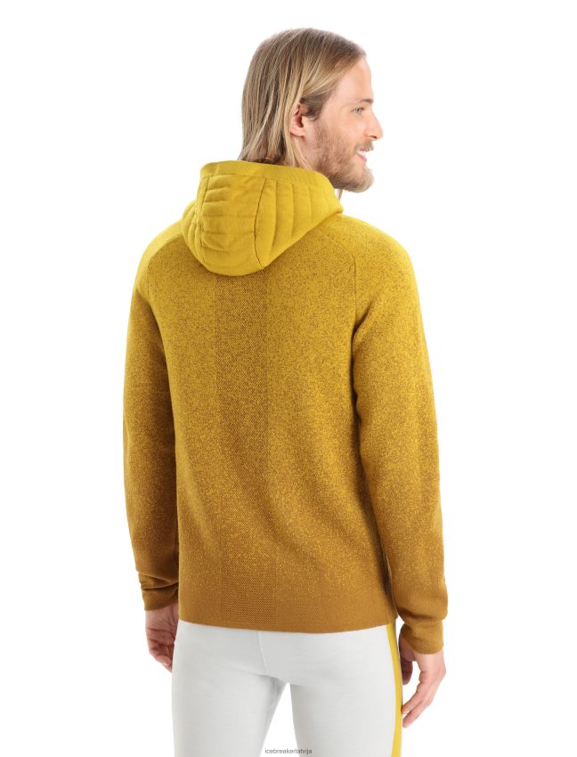 Icebreaker zoneknit merino izolēts kapuci ar garām piedurknēm ar rāvējslēdzēju vīriešiem krustnagliņa/klusais zelts apģērbs 622ZJ404