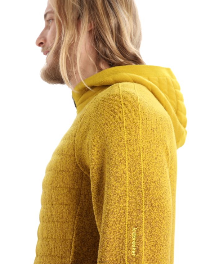 Icebreaker zoneknit merino izolēts kapuci ar garām piedurknēm ar rāvējslēdzēju vīriešiem krustnagliņa/klusais zelts apģērbs 622ZJ404