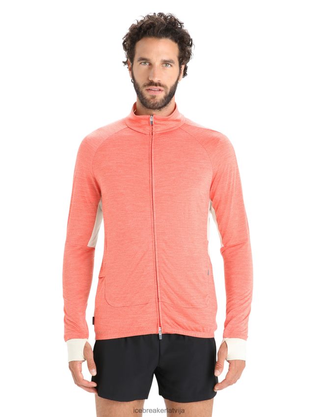 Icebreaker zoneknit merino rāvējslēdzēja augšdaļa ar garām piedurknēm vīriešiem dinamiskas zemes virši/krīts apģērbs 622ZJ230
