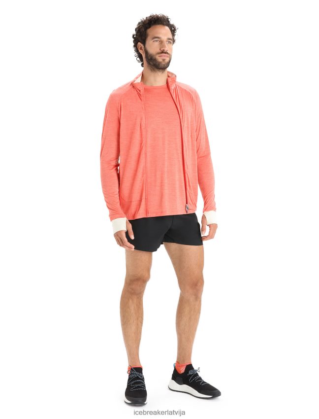 Icebreaker zoneknit merino rāvējslēdzēja augšdaļa ar garām piedurknēm vīriešiem dinamiskas zemes virši/krīts apģērbs 622ZJ230