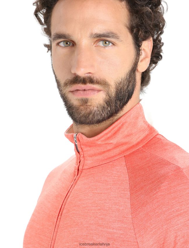 Icebreaker zoneknit merino rāvējslēdzēja augšdaļa ar garām piedurknēm vīriešiem dinamiskas zemes virši/krīts apģērbs 622ZJ230
