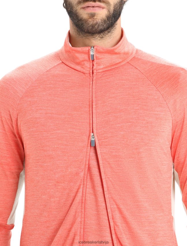 Icebreaker zoneknit merino rāvējslēdzēja augšdaļa ar garām piedurknēm vīriešiem dinamiskas zemes virši/krīts apģērbs 622ZJ230