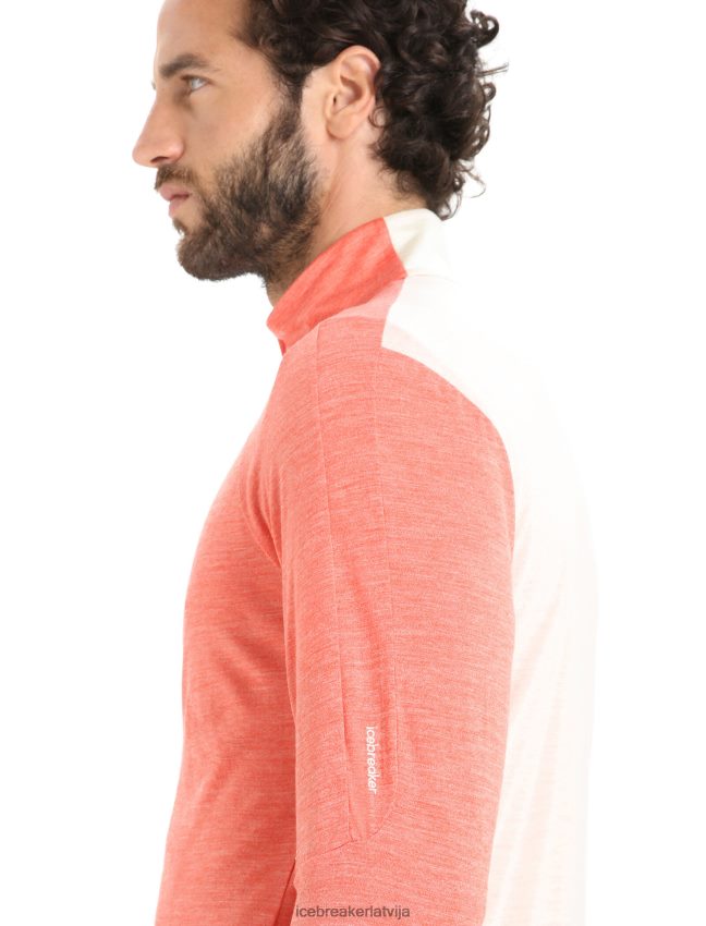 Icebreaker zoneknit merino rāvējslēdzēja augšdaļa ar garām piedurknēm vīriešiem dinamiskas zemes virši/krīts apģērbs 622ZJ230