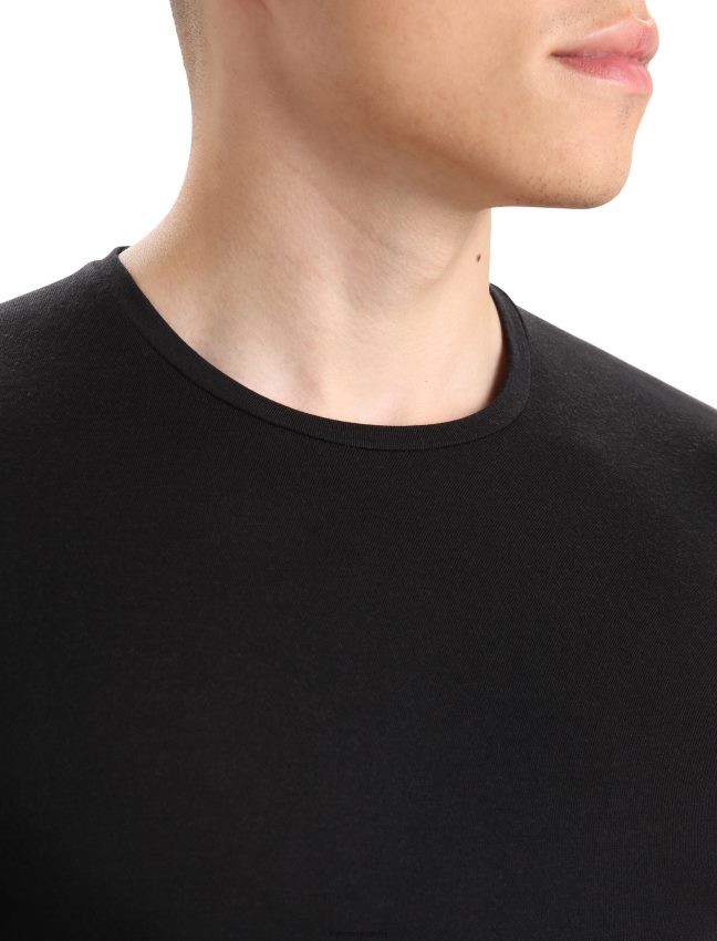Icebreaker merino anatomica crewe t-krekls ar garām piedurknēm vīriešiem melns apģērbs 622ZJ1