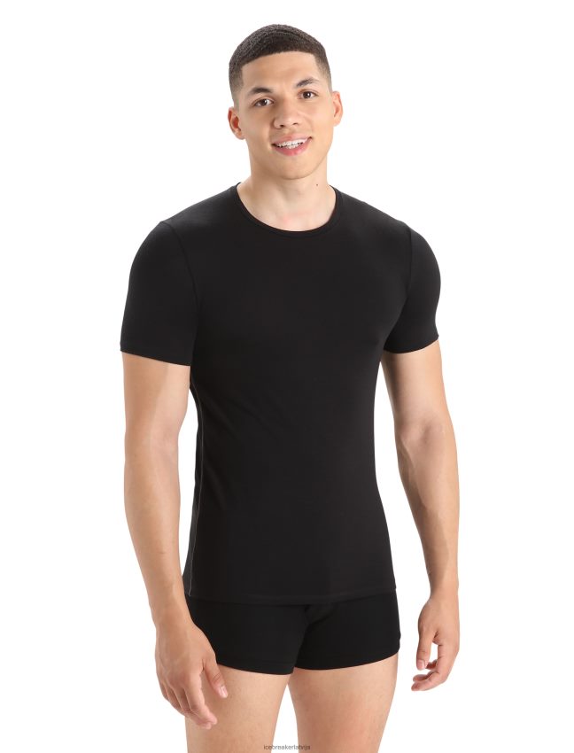 Icebreaker merino anatomica crewe t-krekls ar īsām piedurknēm vīriešiem melns apģērbs 622ZJ127
