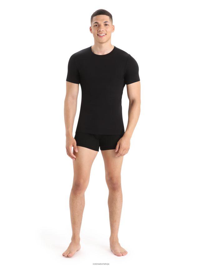 Icebreaker merino anatomica crewe t-krekls ar īsām piedurknēm vīriešiem melns apģērbs 622ZJ127
