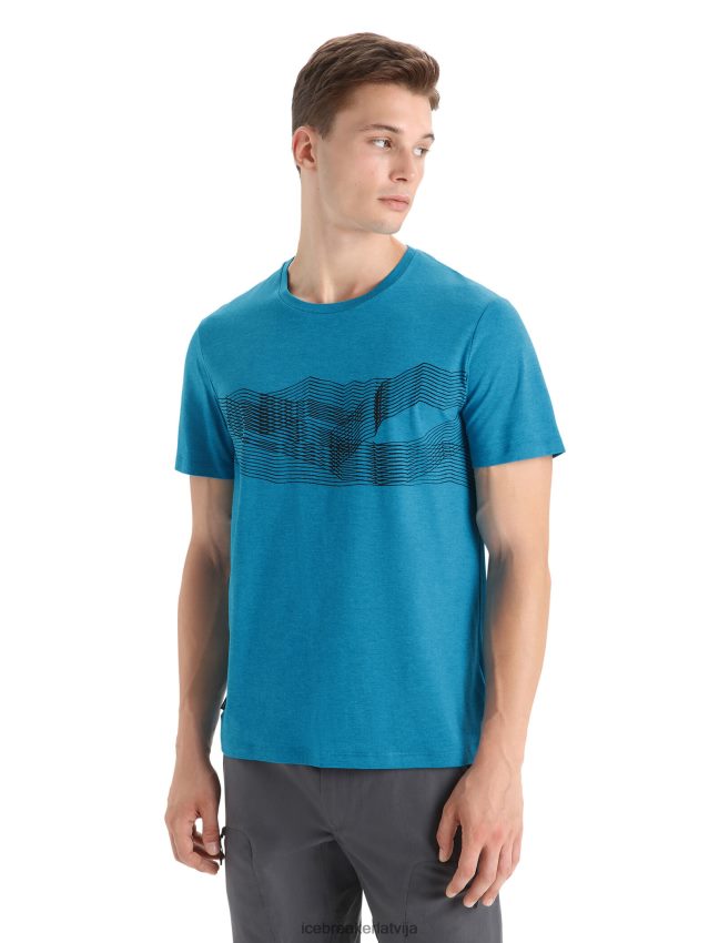 Icebreaker merino central classic t-krekls ar īsām piedurknēm st anton vīriešiem ģeogrāfiski zils apģērbs 622ZJ34