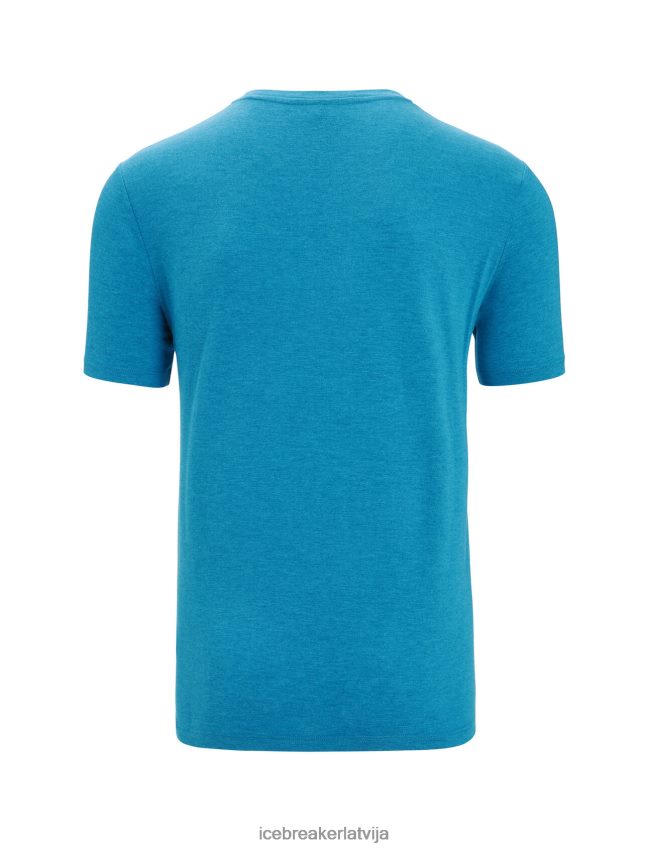 Icebreaker merino central classic t-krekls ar īsām piedurknēm st anton vīriešiem ģeogrāfiski zils apģērbs 622ZJ34