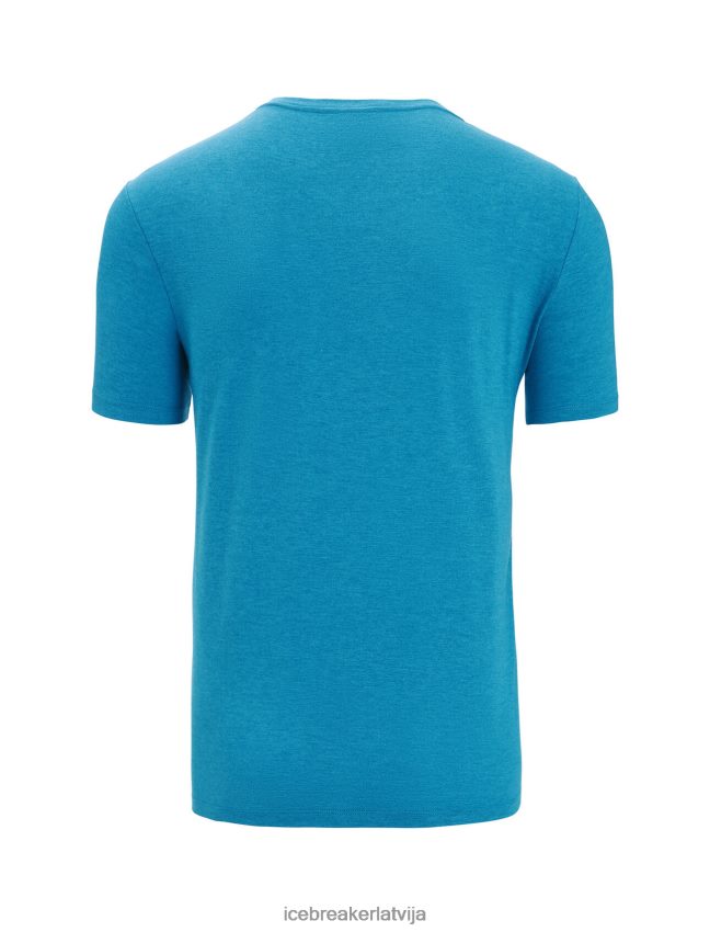 Icebreaker merino central classic t-krekls ar īsām piedurknēm vīriešiem ģeogrāfiski zils apģērbs 622ZJ50