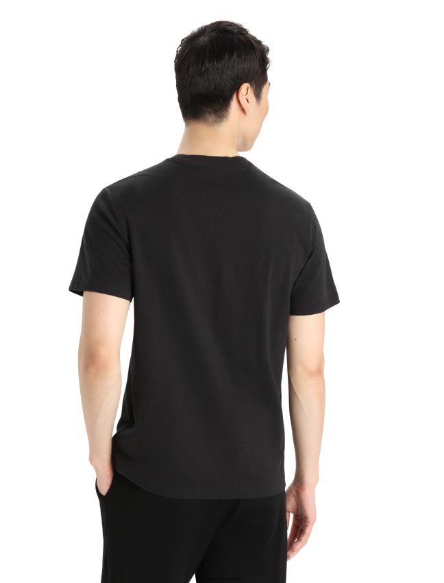 Icebreaker merino central classic t-krekls ar īsām piedurknēm vīriešiem melns apģērbs 622ZJ47