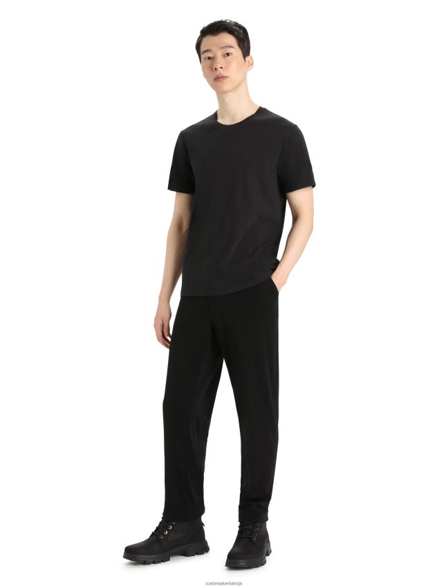 Icebreaker merino central classic t-krekls ar īsām piedurknēm vīriešiem melns apģērbs 622ZJ47