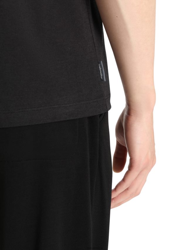 Icebreaker merino central classic t-krekls ar īsām piedurknēm vīriešiem melns apģērbs 622ZJ47