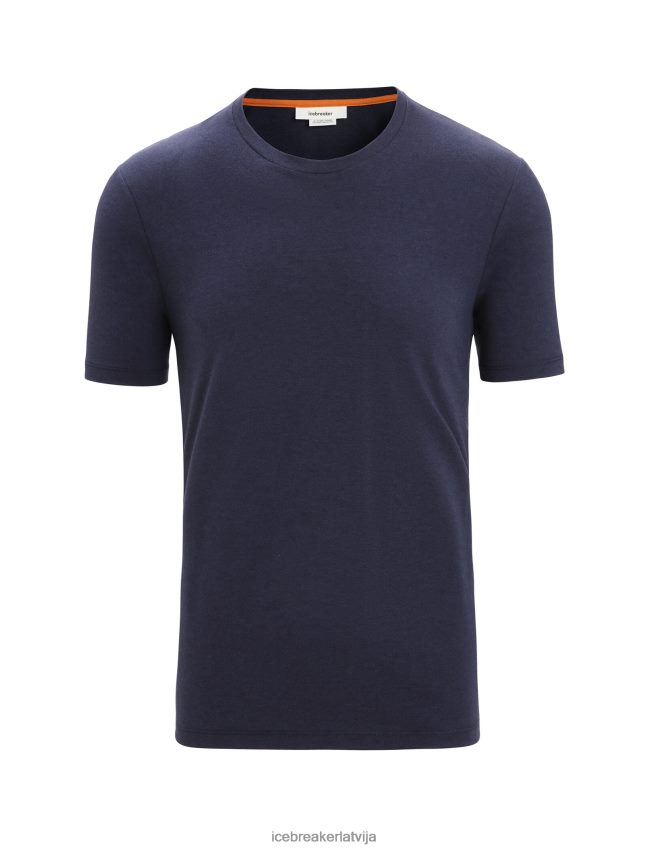 Icebreaker merino central classic t-krekls ar īsām piedurknēm vīriešiem pusnakts flote apģērbs 622ZJ51