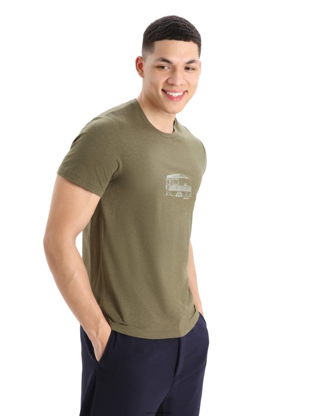Icebreaker merino central classic t-kreklu karavāna ar īsām piedurknēm vīriešiem loden apģērbs 622ZJ355
