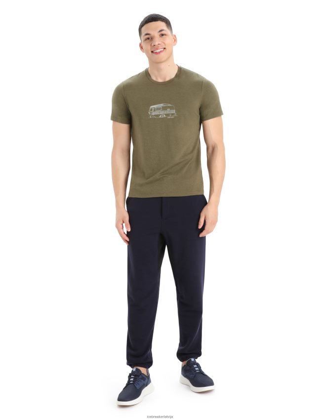 Icebreaker merino central classic t-kreklu karavāna ar īsām piedurknēm vīriešiem loden apģērbs 622ZJ355