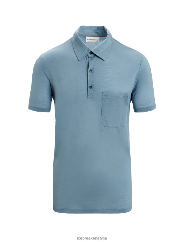 Icebreaker merino drayden polo ar īsām piedurknēm vīriešiem astrāli zils apģērbs 622ZJ11