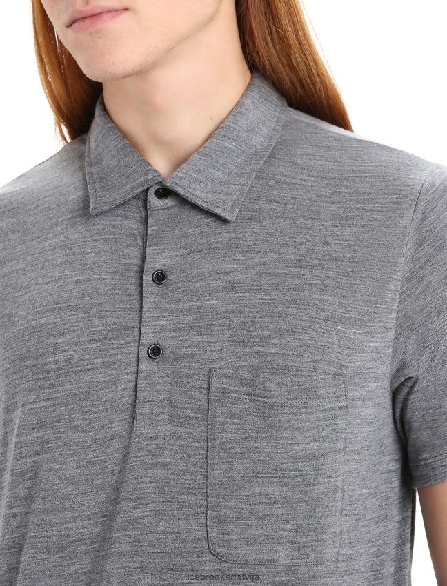 Icebreaker merino drayden polo ar īsām piedurknēm vīriešiem smilšakmens virši apģērbs 622ZJ12