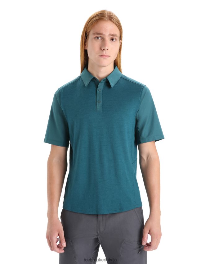 Icebreaker merino hike tops ar īsām piedurknēm vīriešiem zaļa slava apģērbs 622ZJ86