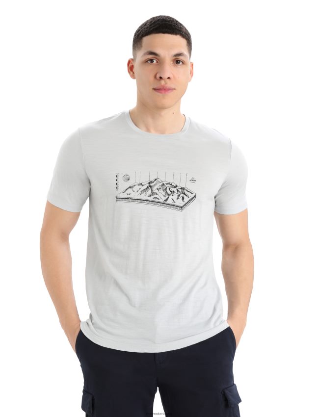 Icebreaker merino tech lite ii t-krekls ar īsām piedurknēm alps 3d vīriešiem ēteris apģērbs 622ZJ432