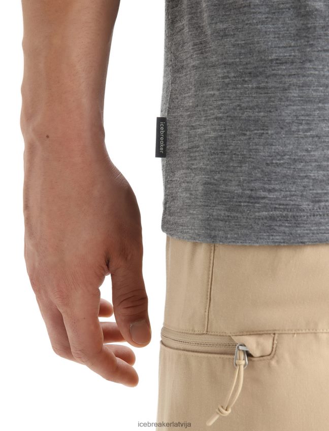 Icebreaker merino tech lite ii t-krekls ar īsām piedurknēm dabas sprints vīriešiem smilšakmens virši apģērbs 622ZJ54
