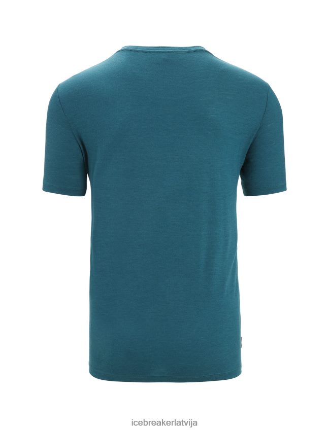 Icebreaker merino tech lite ii t-krekls ar īsām piedurknēm kadences ceļi vīriešiem zaļa slava apģērbs 622ZJ58