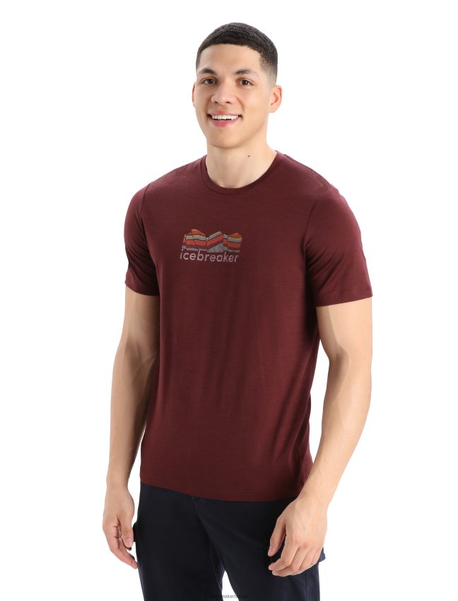 Icebreaker merino tech lite ii t-krekls ar īsām piedurknēm kalnu ģeoloģija vīriešiem espresso apģērbs 622ZJ382