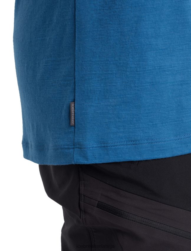 Icebreaker merino tech lite ii t-krekls ar īsām piedurknēm meža siena vīriešiem azul apģērbs 622ZJ478