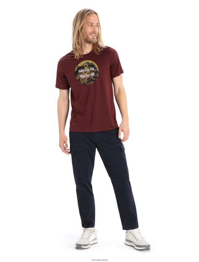 Icebreaker merino tech lite ii t-krekls ar īsām piedurknēm natural alps vīriešiem espresso apģērbs 622ZJ368