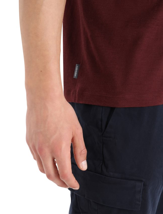 Icebreaker merino tech lite ii t-krekls ar īsām piedurknēm natural alps vīriešiem espresso apģērbs 622ZJ368
