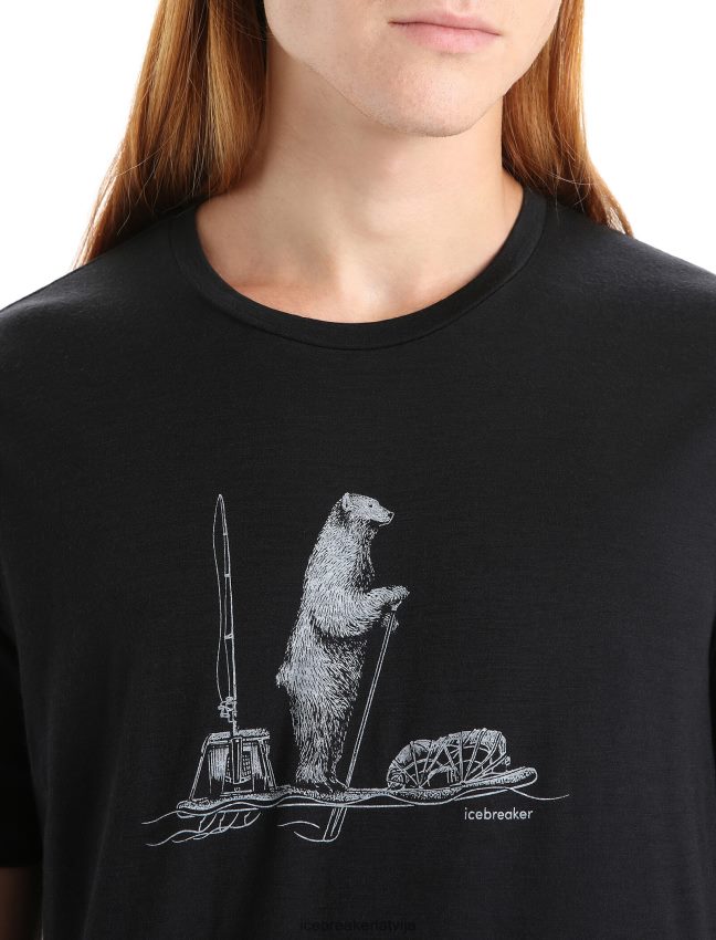 Icebreaker merino tech lite ii t-krekls ar īsām piedurknēm polārais airis vīriešiem melns apģērbs 622ZJ66