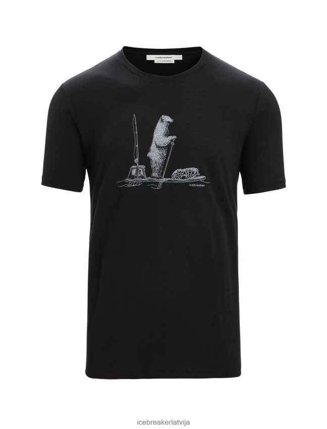 Icebreaker merino tech lite ii t-krekls ar īsām piedurknēm polārais airis vīriešiem melns apģērbs 622ZJ66