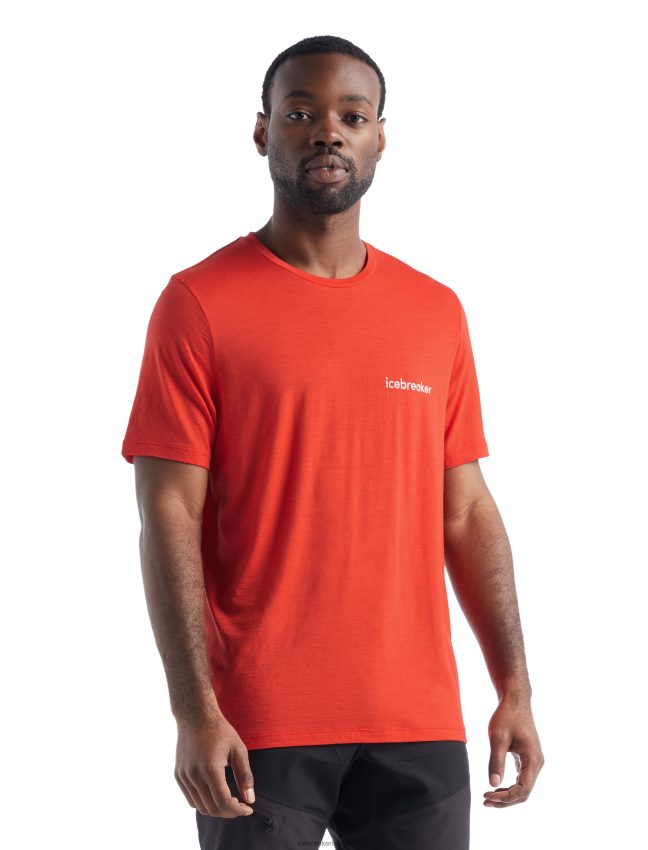Icebreaker merino tech lite ii t-krekls ar īsām piedurknēm sheeperds cikla klubs vīriešiem lava apģērbs 622ZJ480