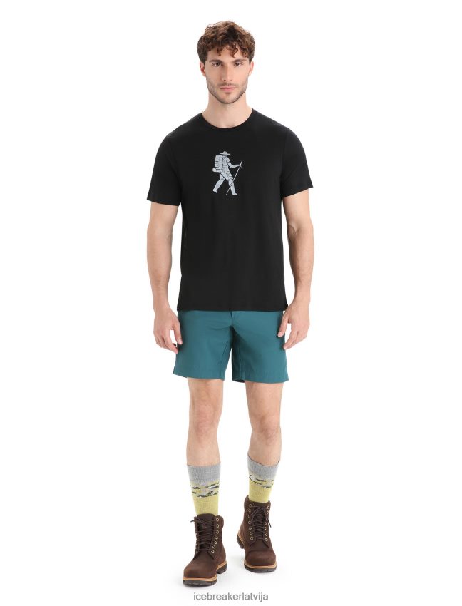 Icebreaker merino tech lite ii t-krekls ar īsām piedurknēm vīriešiem melns apģērbs 622ZJ36