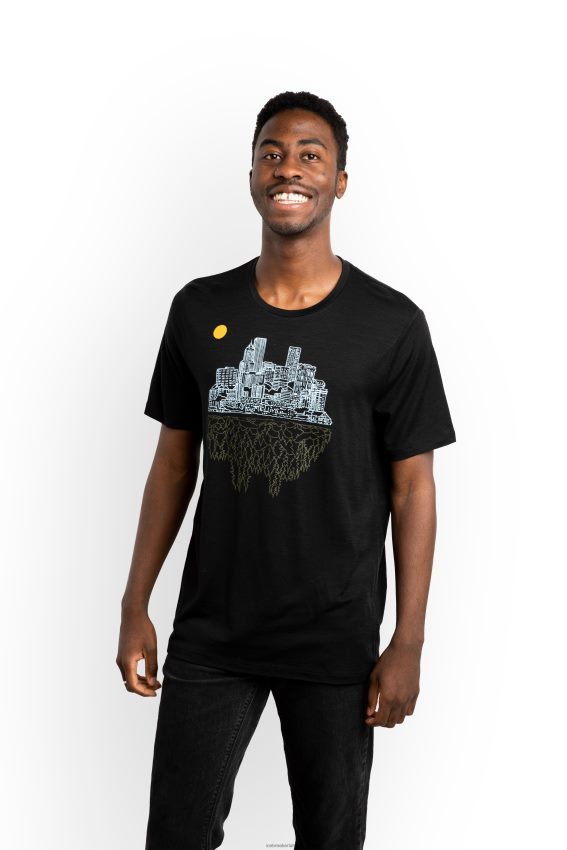 Icebreaker merino tech lite ii t-krekls ar īsām piedurknēm vietējā tee portlandē vīriešiem melns apģērbs 622ZJ486