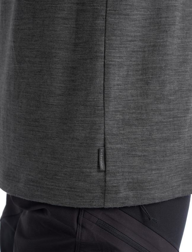 Icebreaker merino tech lite ii t-kreklu aira līnijas ar īsām piedurknēm vīriešiem smilšakmens virši apģērbs 622ZJ475
