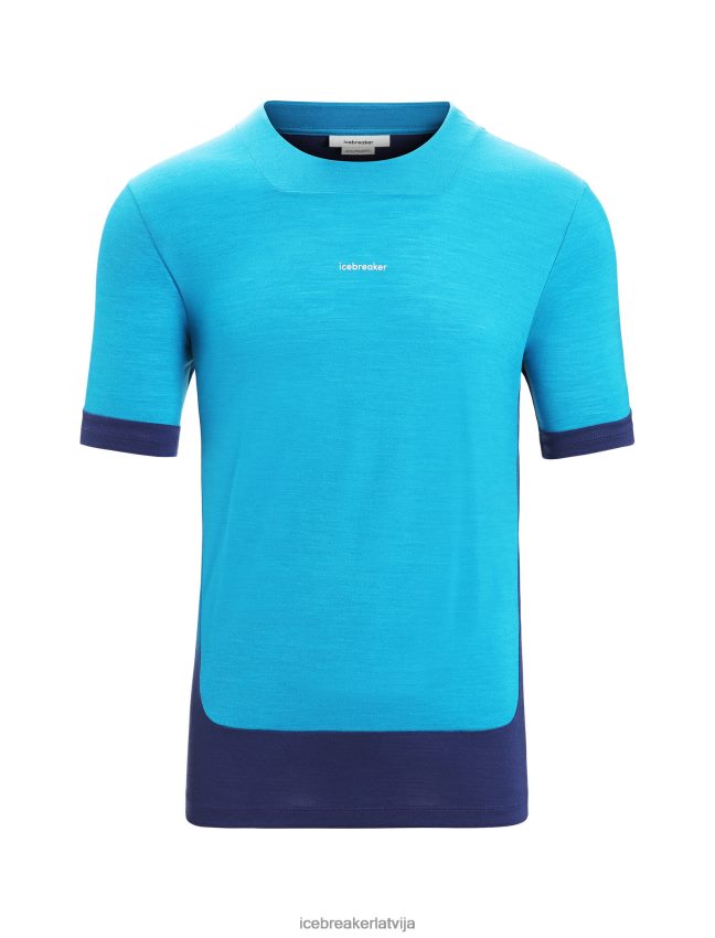 Icebreaker zoneknit merino t-krekls ar īsām piedurknēm vīriešiem ģeogrāfiski zilā/karaliskā flote apģērbs 622ZJ71