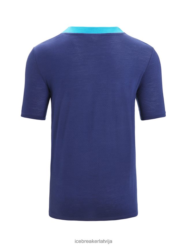 Icebreaker zoneknit merino t-krekls ar īsām piedurknēm vīriešiem ģeogrāfiski zilā/karaliskā flote apģērbs 622ZJ71
