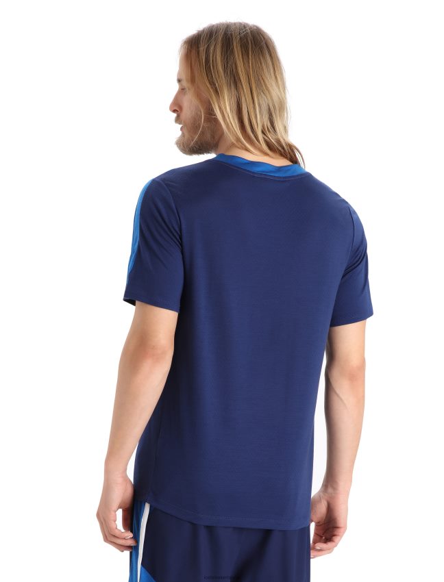 Icebreaker zoneknit merino t-krekls ar īsām piedurknēm vīriešiem lazurīts/karaliskā flote apģērbs 622ZJ401