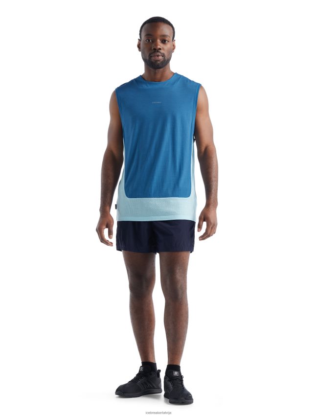Icebreaker zoneknit merino tanks vīriešiem azuls/migla apģērbs 622ZJ490