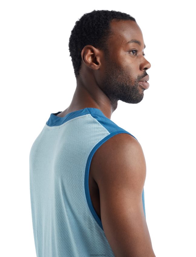 Icebreaker zoneknit merino tanks vīriešiem azuls/migla apģērbs 622ZJ490