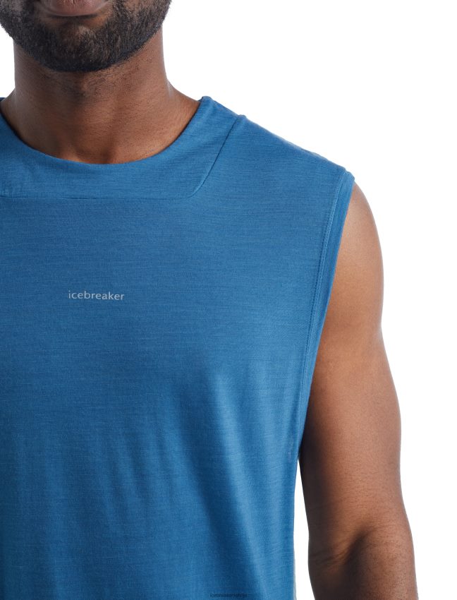 Icebreaker zoneknit merino tanks vīriešiem azuls/migla apģērbs 622ZJ490