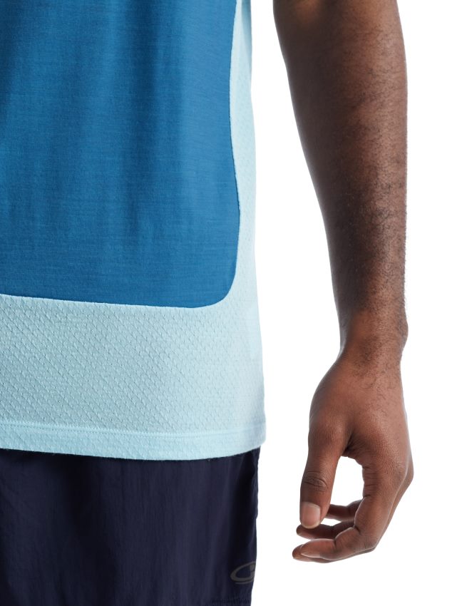 Icebreaker zoneknit merino tanks vīriešiem azuls/migla apģērbs 622ZJ490