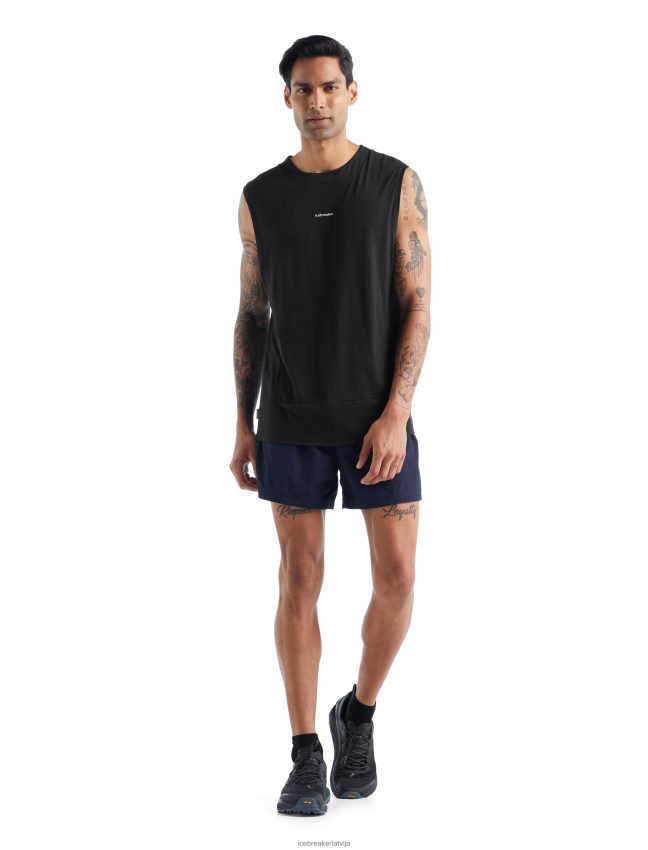 Icebreaker zoneknit merino tanks vīriešiem melns apģērbs 622ZJ491
