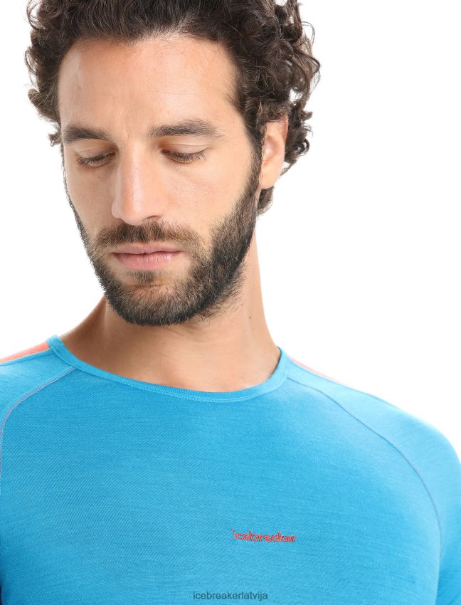 Icebreaker 125 zoneknit merino termo tops ar īsām piedurknēm vīriešiem ģeogrāfiski zilā/karaliskā flote apģērbs 622ZJ171