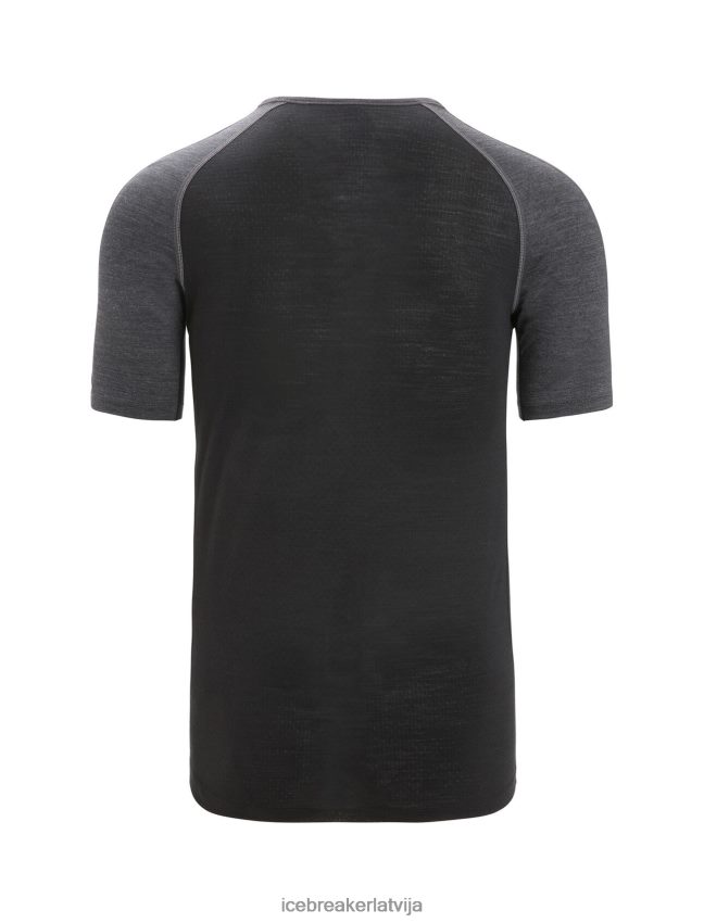 Icebreaker 125 zoneknit merino termo tops ar īsām piedurknēm vīriešiem strūklas virši/melns apģērbs 622ZJ172