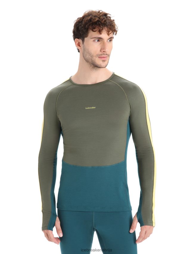 Icebreaker 200 zoneknit merino garo piedurkņu termo tops vīriešiem loden/zaļa godība apģērbs 622ZJ180