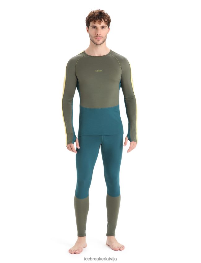 Icebreaker 200 zoneknit merino garo piedurkņu termo tops vīriešiem loden/zaļa godība apģērbs 622ZJ180