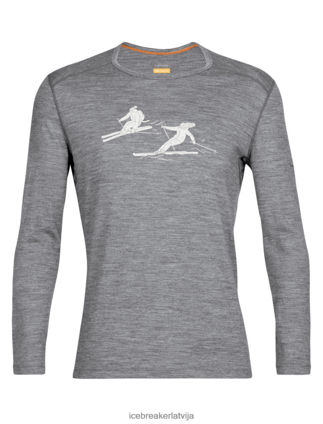 Icebreaker Merino 200 oasis ar garām piedurknēm crewe termo tops pēdējā skrējienā vīriešiem smilšakmens virši apģērbs 622ZJ434