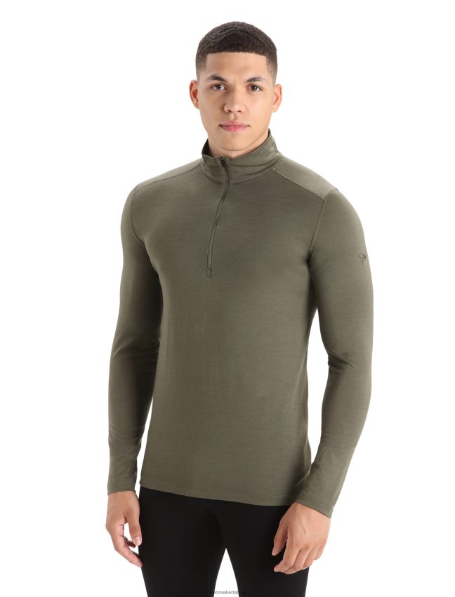 Icebreaker Merino 200 oasis termo tops ar garām piedurknēm ar pusi rāvējslēdzēju vīriešiem loden apģērbs 622ZJ152