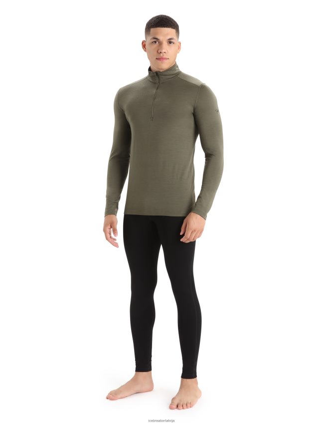 Icebreaker Merino 200 oasis termo tops ar garām piedurknēm ar pusi rāvējslēdzēju vīriešiem loden apģērbs 622ZJ152